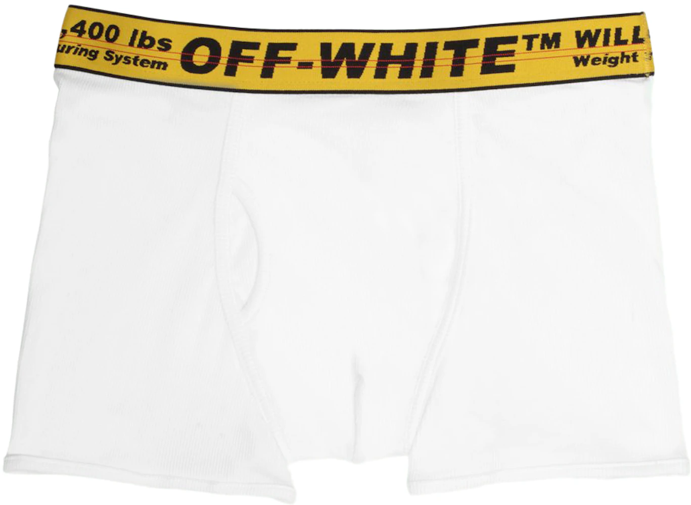 OFF-WHITE Single Pack Stretch Cotton Boxer Briefs White/Yellow/Black Men's  - US