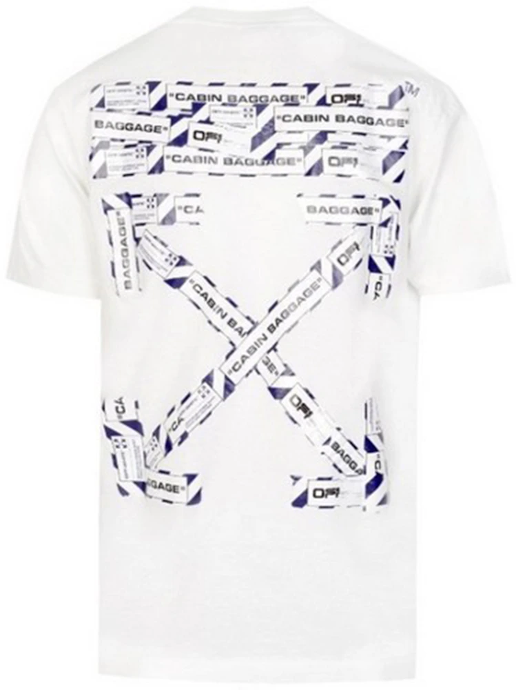 OFF-WHITE Slim Fit Airport Tape Print T-Shirt White Men's - US