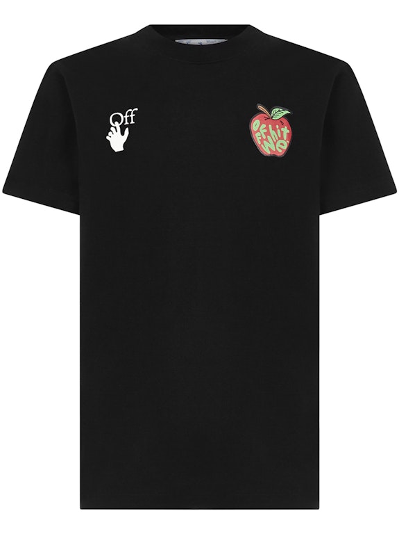 Pre-owned Off-white Slim Fit Apple Print Arrow T-shirt Black