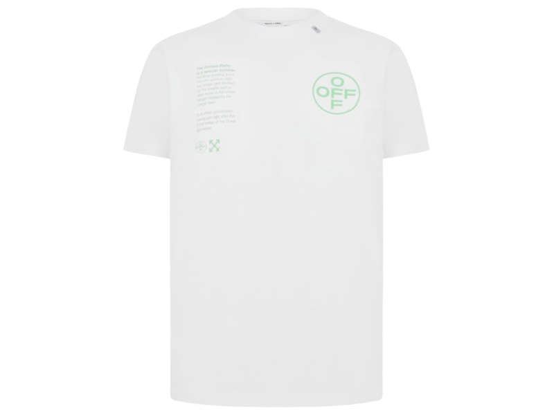 Off-White c/o Virgil Abloh Arch Shapes Slim Fit T-shirt In Black Cotton  With Fluo Green Print On The Front And Back. for Men