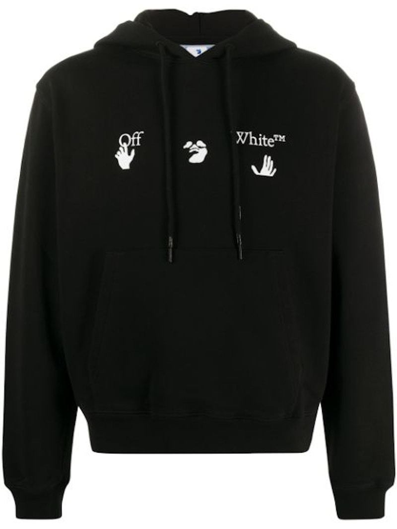 OFF-WHITE Slim Fit Big Logo Hoodie Black/White - FW20 Men's - US