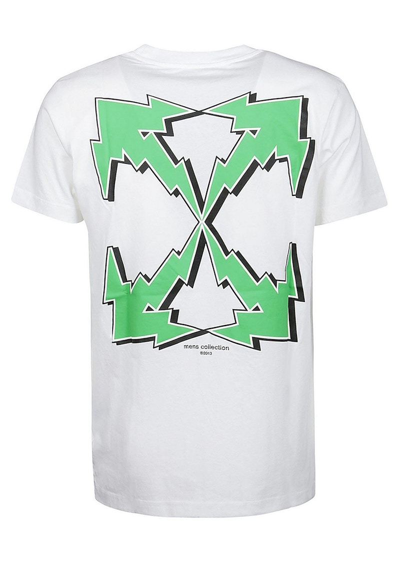 OFF-WHITE Slim Fit Bolt Arrows T-Shirt White Green