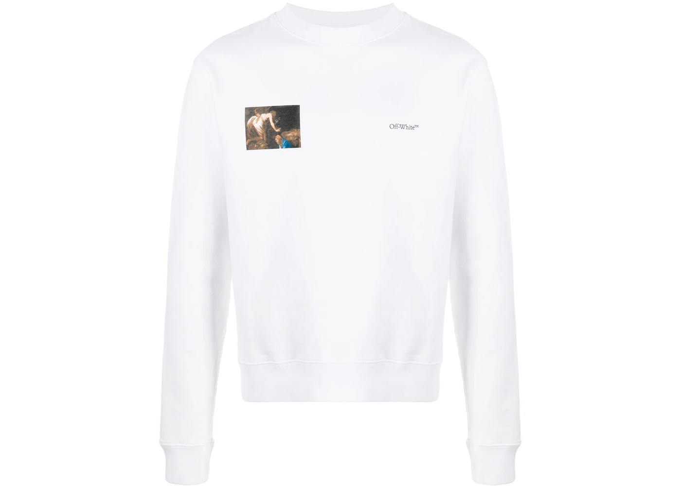 Off White Slim Fit Caravaggio Angel Sweatshirt White Black Fw20 Off White Slim Fit Caravaggio Angel Sweatshirt White Black Fw20