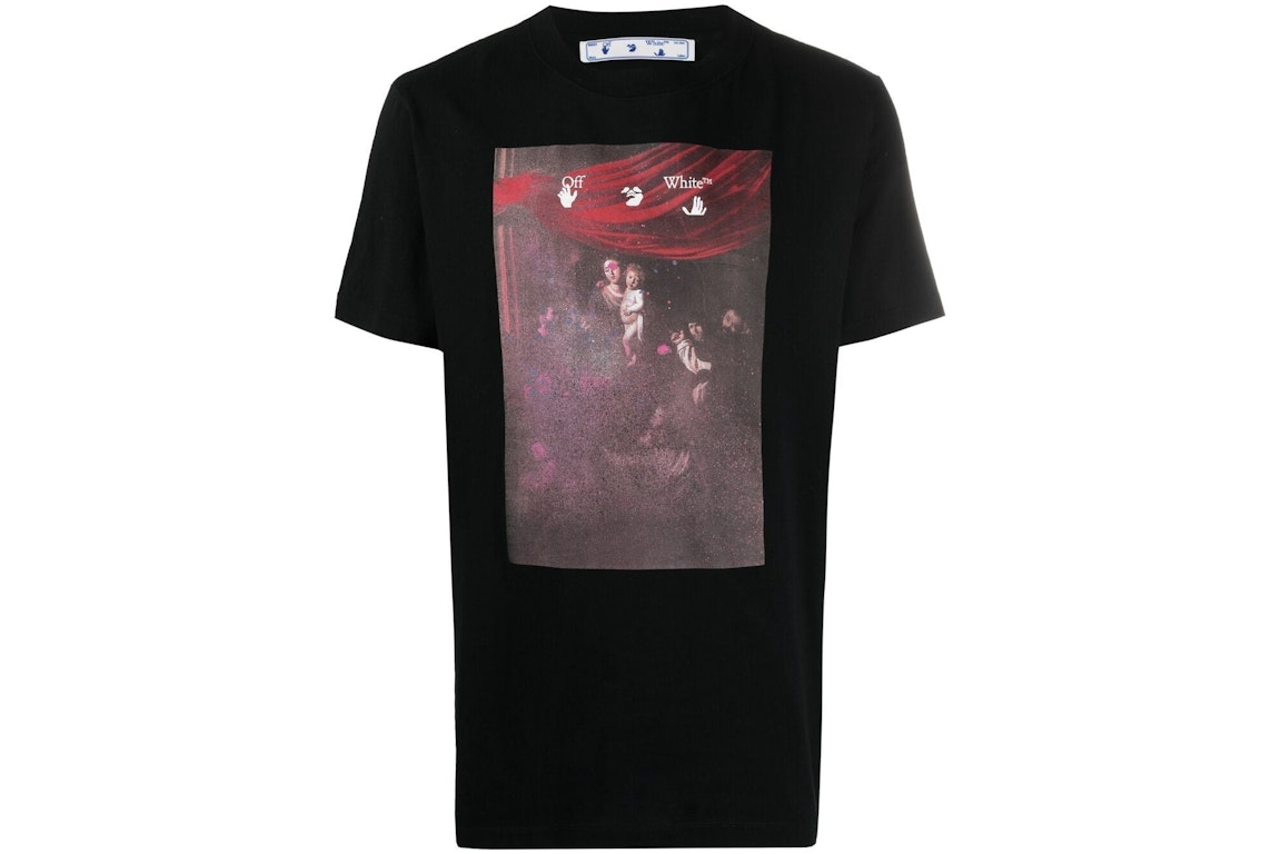 Pre-owned Off-white Slim Fit Caravaggio Painting T-shirt Black