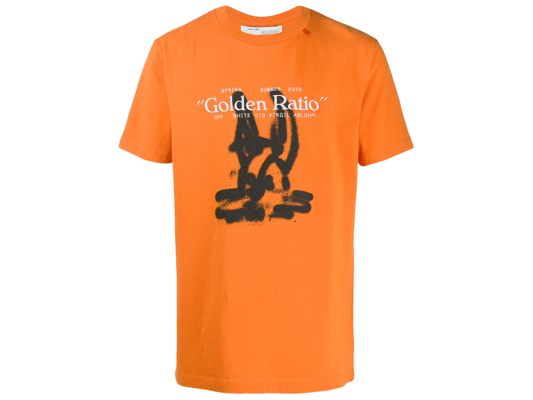 OFF-WHITE Slim Fit Cartoon Golden Ratio T-Shirt Orange - SS20