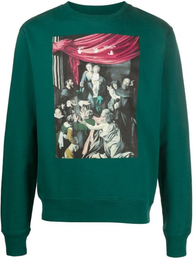 off white black and green sweatshirt