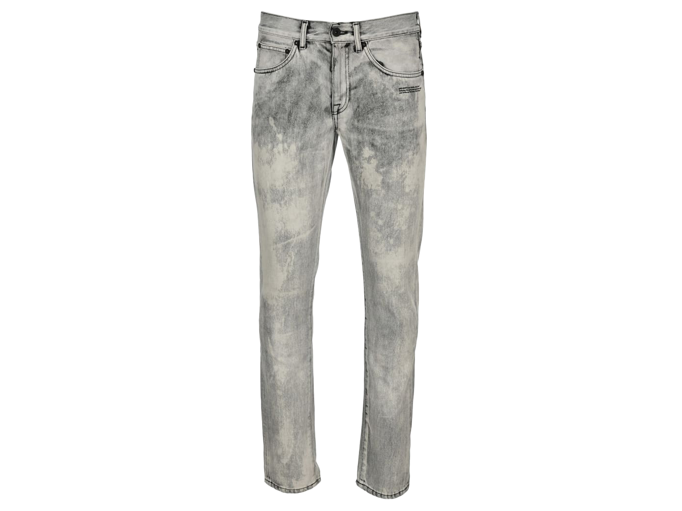 OFF-WHITE Bleached Slim Fit Denim Jeans Bleach/Mint Men's - SS20 - US