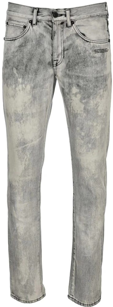 OFF-WHITE Slim Fit Denim Jeans Dark Grey/Washed Black Men\'s - SS20 - US