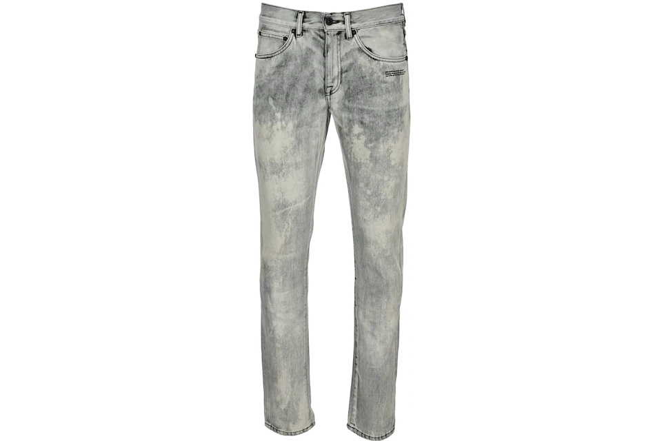 OFF-WHITE Slim Fit Denim Jeans Dark Grey/Washed Black