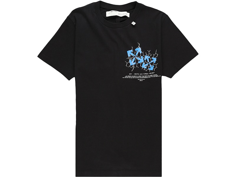 off white t shirt black and blue