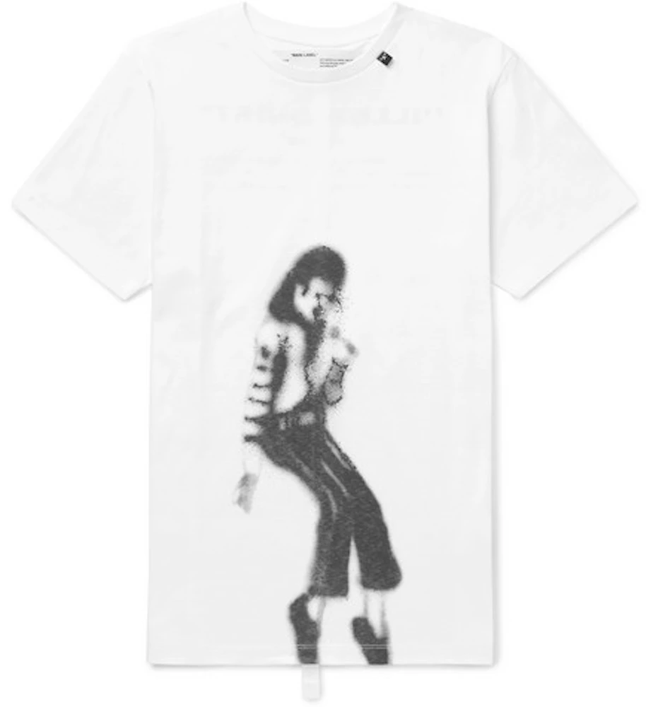 OFF-WHITE Slim Fit Michael Jackson Graphic Print T-Shirt White/Black Men's  - SS19 - US