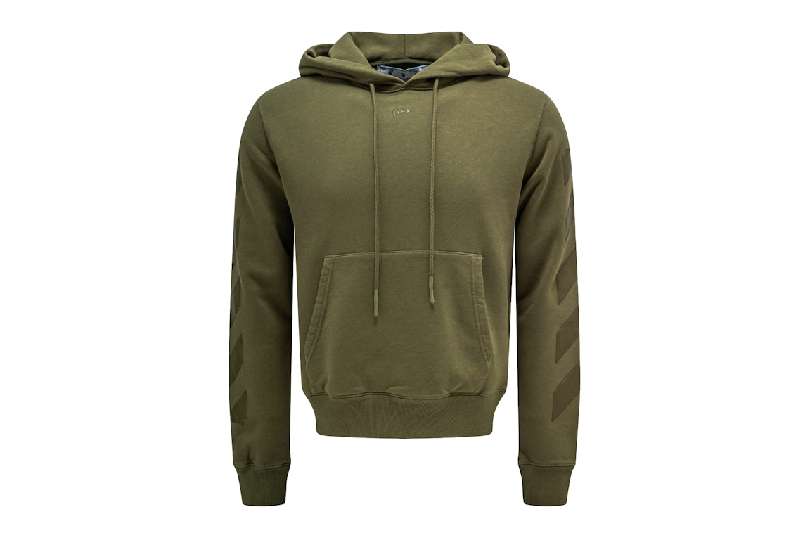 Pre-owned Off-white Slim Fit Rubber Arrows Hoodie Green