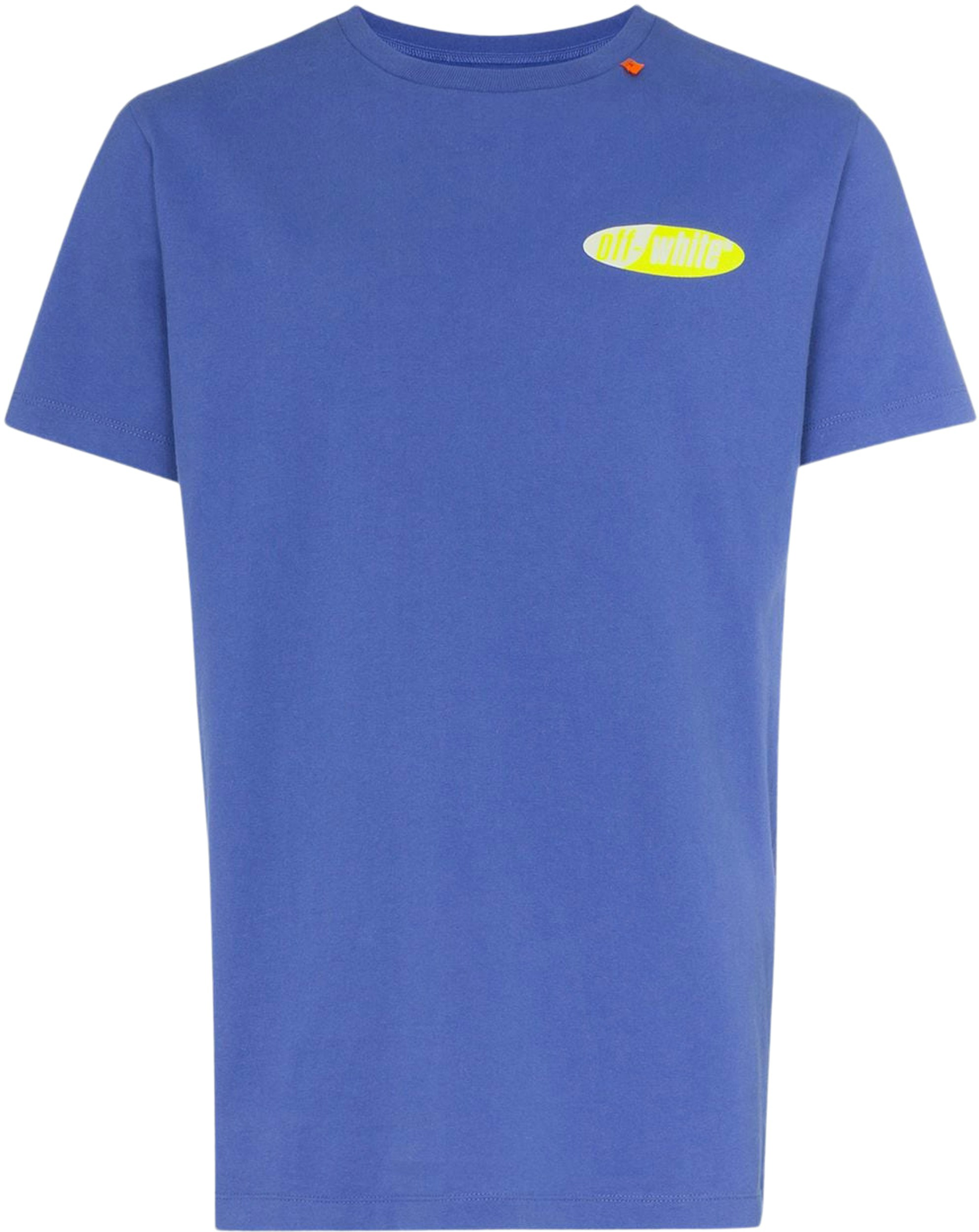 OFF-WHITE Slim Fit Split Logo Print T-Shirt Blue - SS19