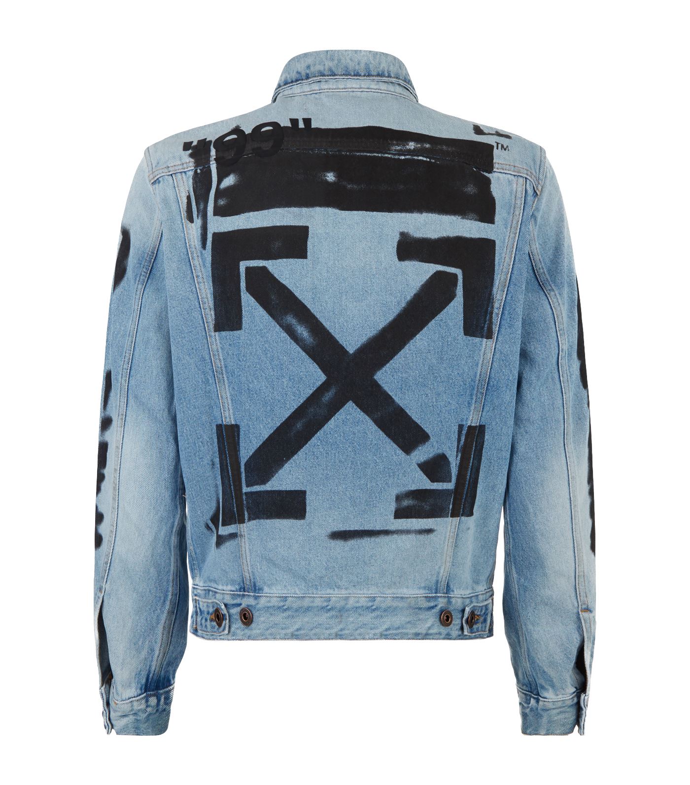 Off-white Impressionism Print Cotton Denim Jacket In Black | ModeSens