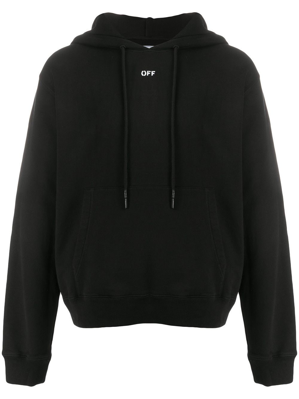 OFF WHITE Slim Fit Stencil Hoodie Black White