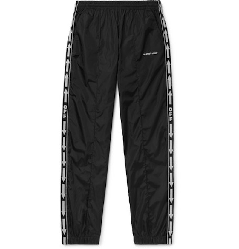 off white black track pants