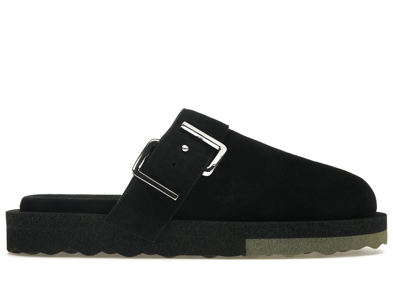 Pre-owned Off-white Men's Offwhite Sponge Buckle Slippers Sneakers In Black/khaki