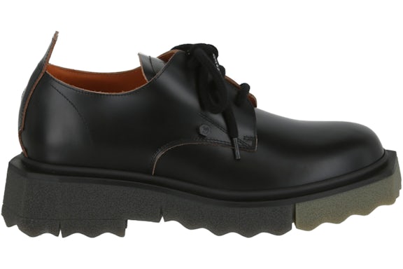 OFF-WHITE Zapatos Sponge Derby Negro Kaki