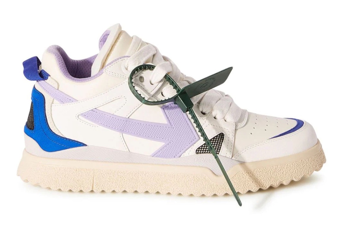 Pre-owned Off-white Sponge Mid Top White Lilac Purple Blue In White/lilac Purple/royal Blue