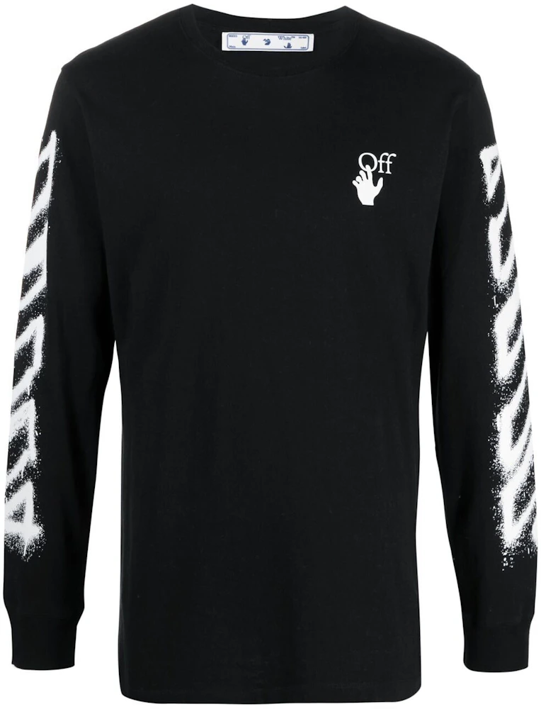 OFF-WHITE Spray Arrows Long Sleeve T-shirt Black White - SS21 Men's - US