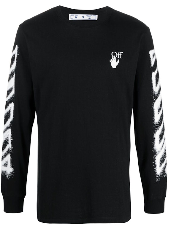 Pre-owned Off-white Spray Marker Arrows Long Sleeve T-shirt Black White