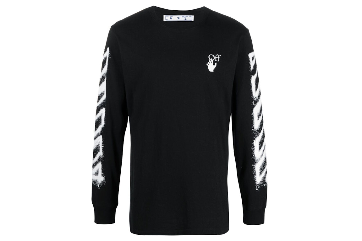 Pre-owned Off-white Spray Marker Arrows Long Sleeve T-shirt Black White