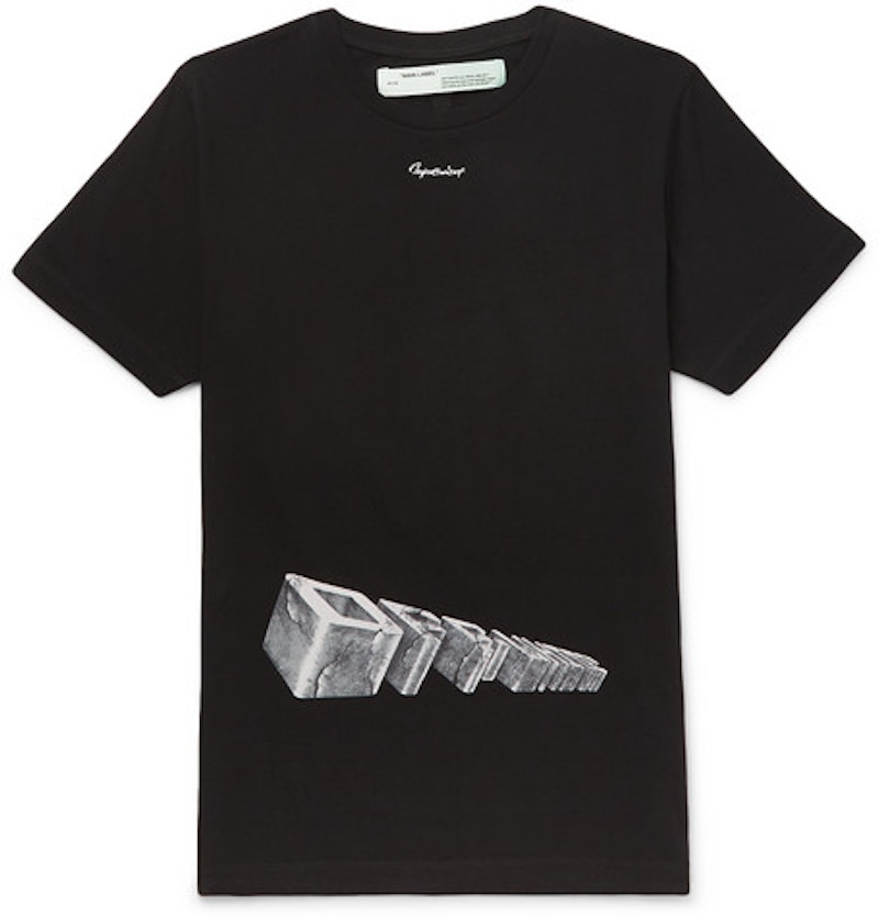OFF-WHITE Stone Logo Graphic Print T-Shirt Black/Multicolor