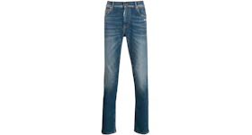 OFF-WHITE Stonewash Skinny Fit Denim Jeans Medium Blue/White