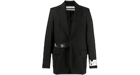 OFF-WHITE Strap Fastening Blazer Jacket Black/White