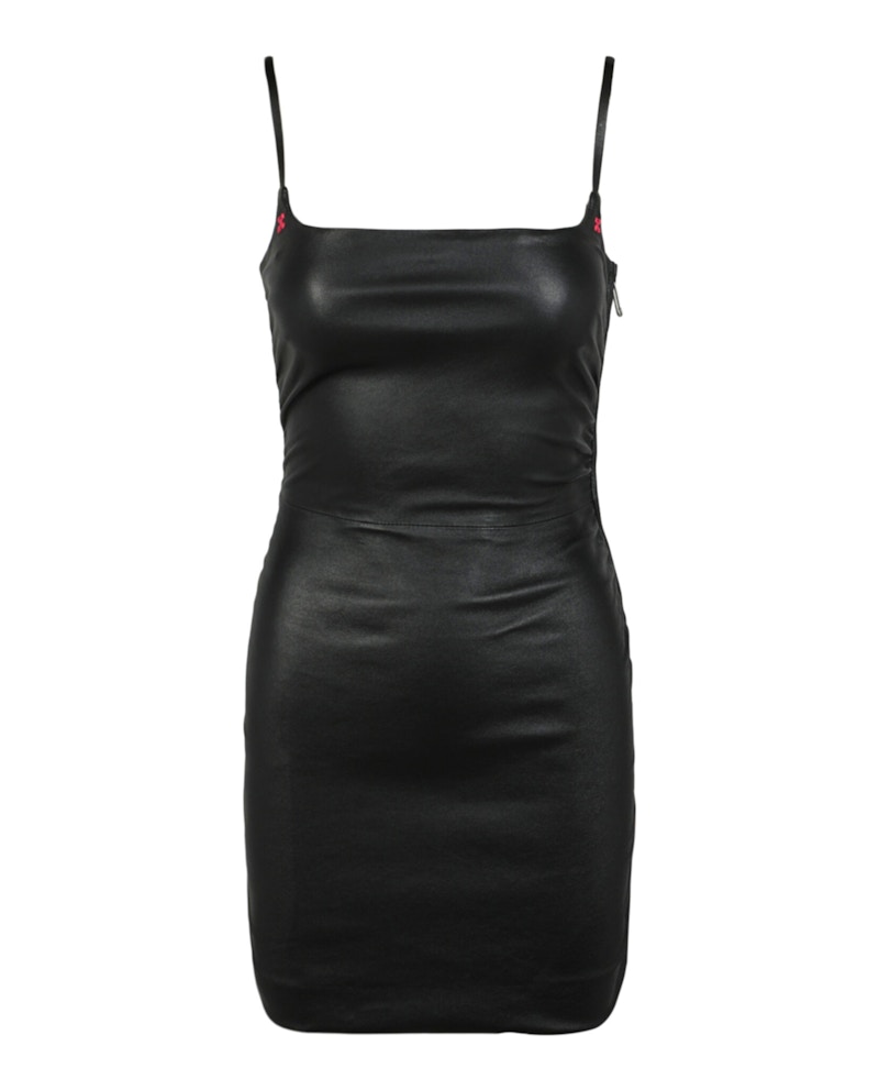 オールインワン・サロペット Off-White Stretch Leather Mini Dress OFF-WHITE Stretch Leather Mini Dress Black - US