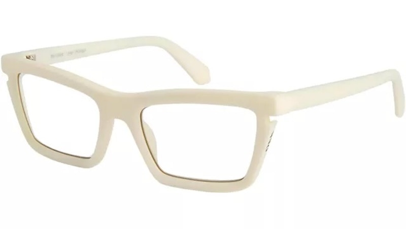 Pre-owned Off-white Off Style 50 Eyeglasses In White/clear Lens (oerj050s24pla0010100/fr)