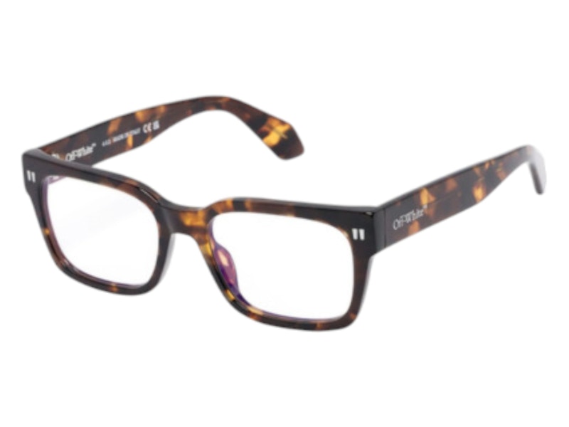 Pre-owned Off-white Offwhite Style 53 Eyeglasses In Havana Blue Light Block (oerj053s24pla0016000/fr)