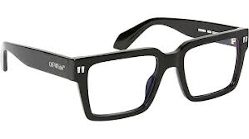 Pre-owned Off-white Offwhite Style 54 Eyeglasses In Black/clear Lens (oerj054s24pla0011000/fr)