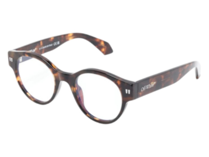 Pre-owned Off-white Offwhite Style 55 Eyeglasses In Havana Blue Light Block (oerj055s24pla0016000/fr)