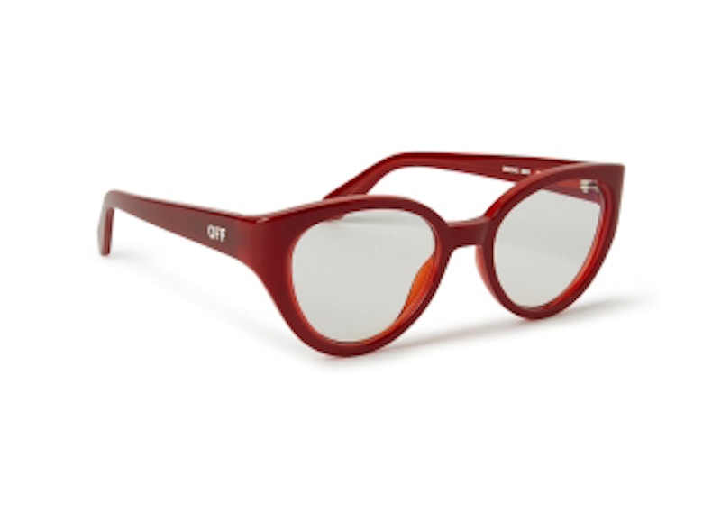 Pre-owned Off-white Offwhite Style 62 Eyeglasses In Burgundy (oerj062s24pla0012800)
