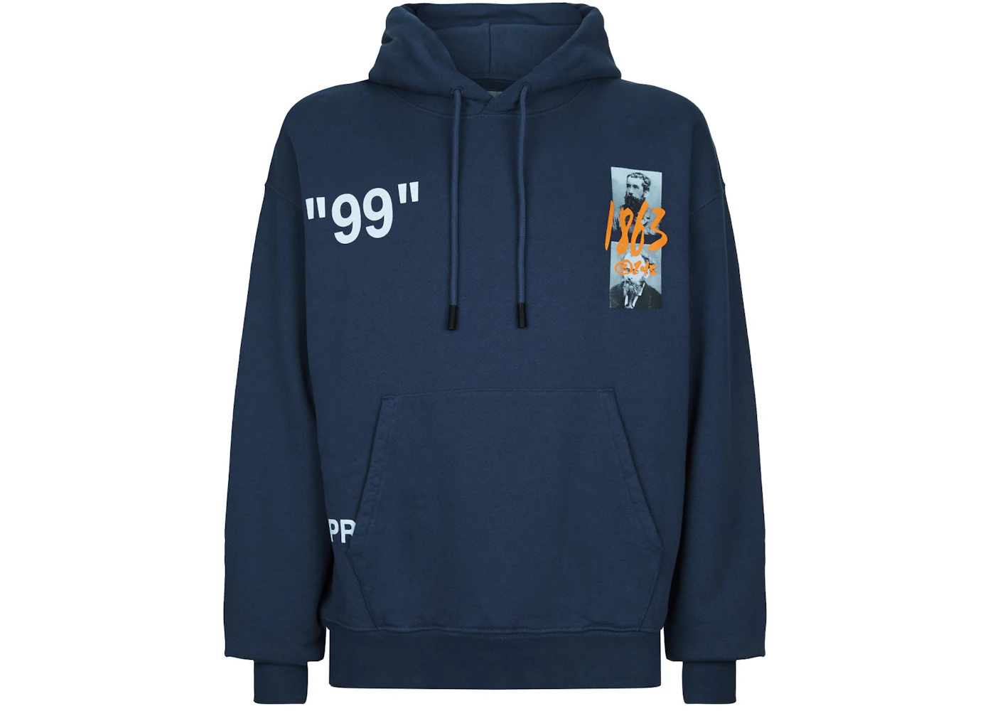 Navy off white hoodie Clearance