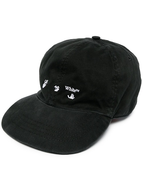 Pre-owned Off-white Swimming Man Embroidered Baseball Cap Black/white