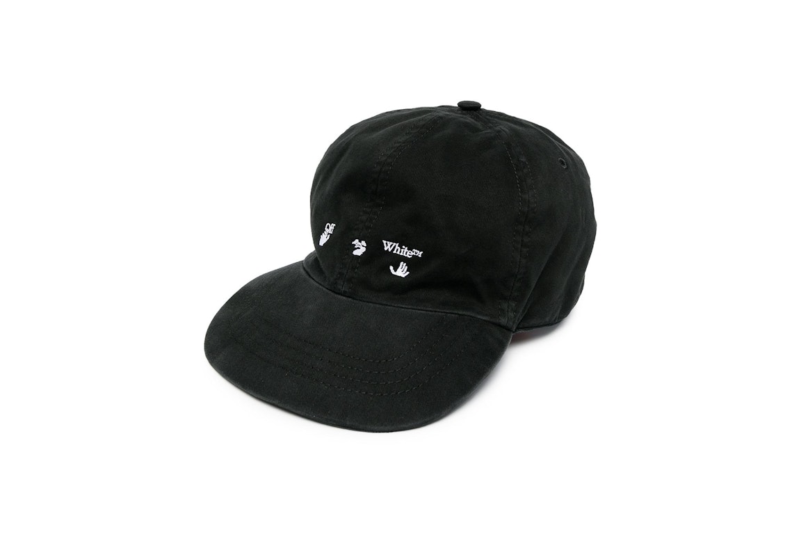 Pre-owned Off-white Swimming Man Embroidered Baseball Cap Black/white