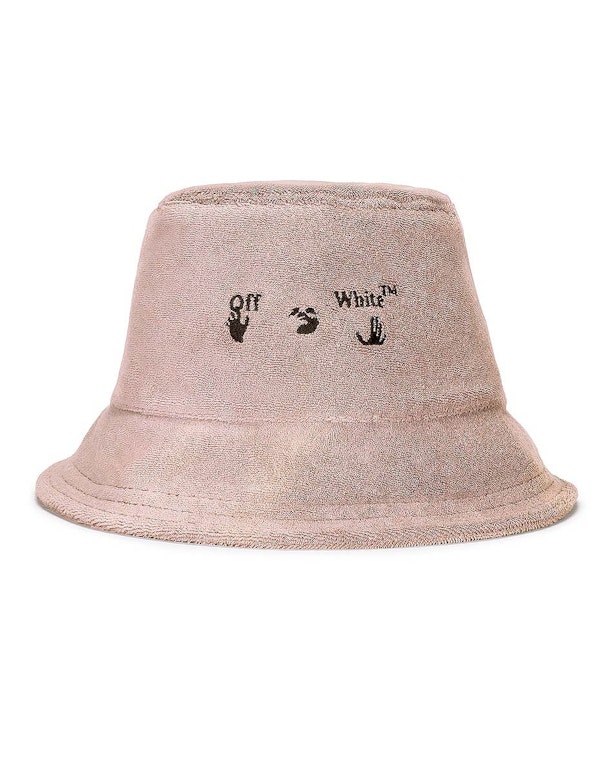 Pre-owned Off-white Swimming Man Towel Bucket Hat Nude/black