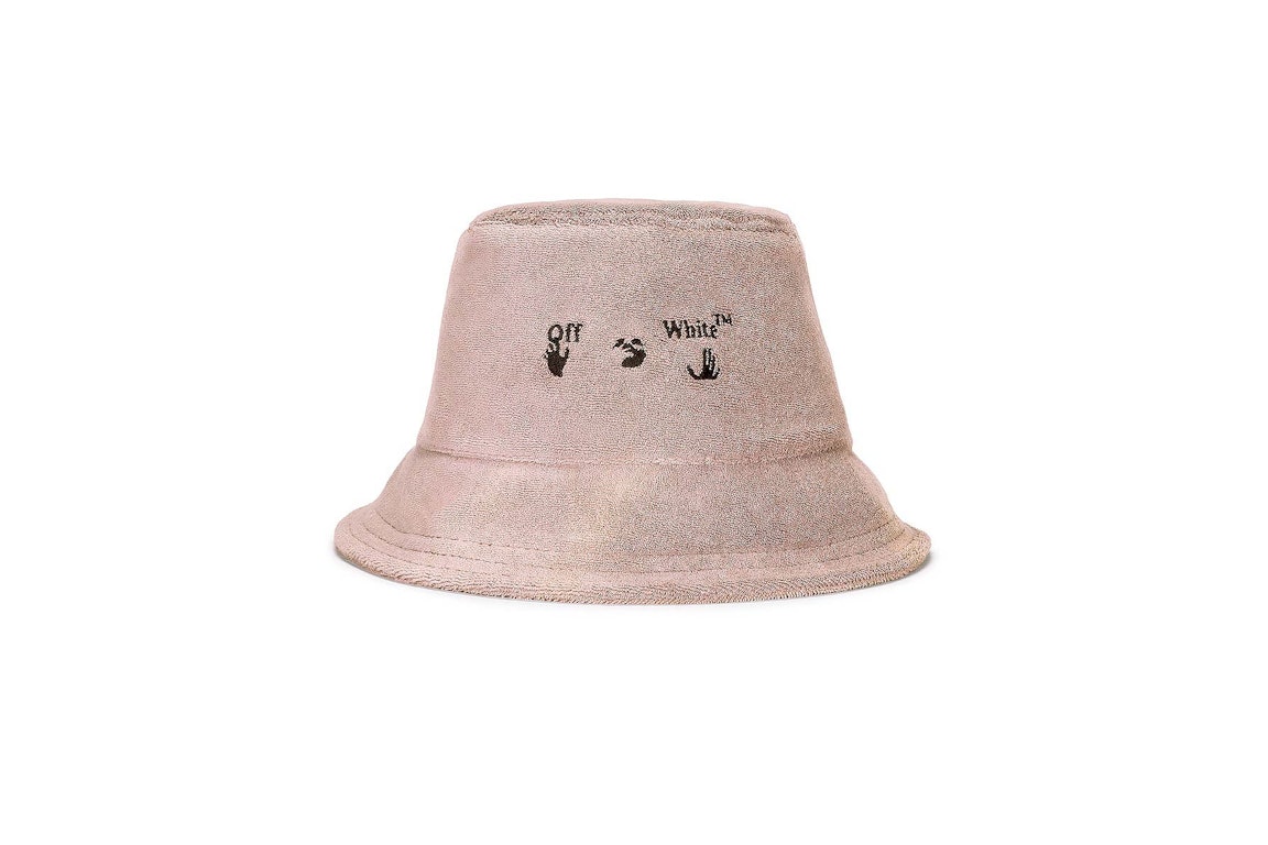 Pre-owned Off-white Swimming Man Towel Bucket Hat Nude/black