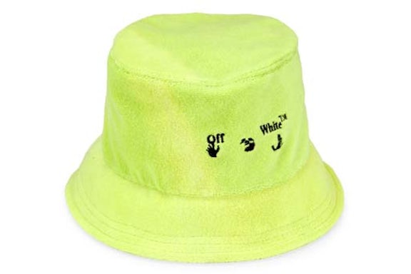 OFF-WHITE Serviette de bain homme bob Jaune Fluo/Noir