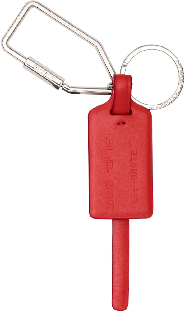Off-white Men's Industrial Web Strap Keychain In 2000 Red