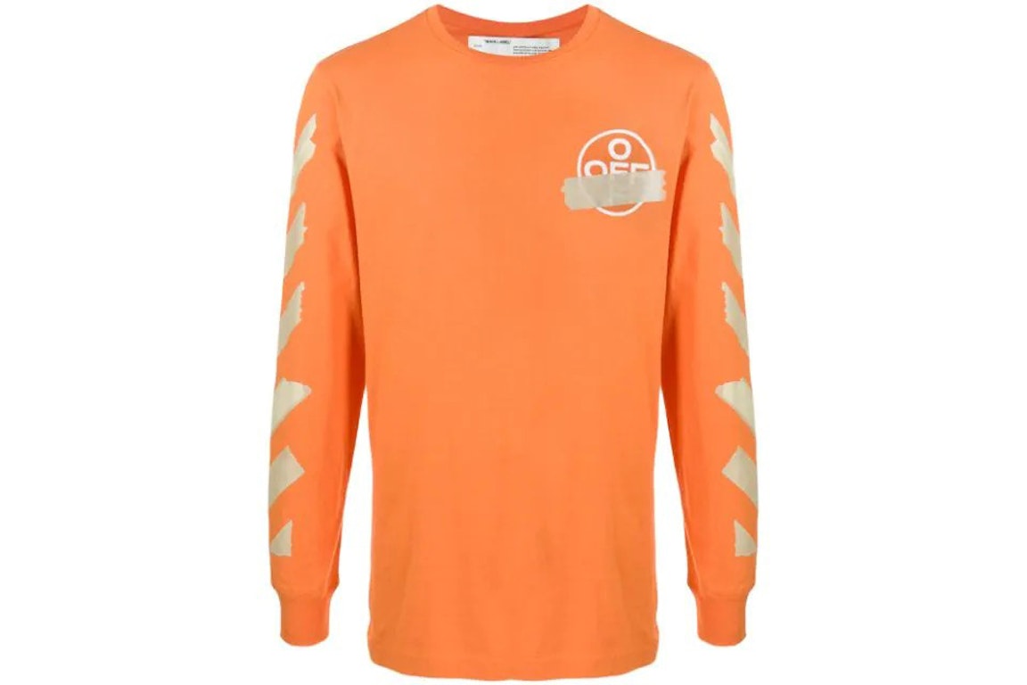 Pre-owned Off-white Tape Arrows Longsleeve T-shirt Orange