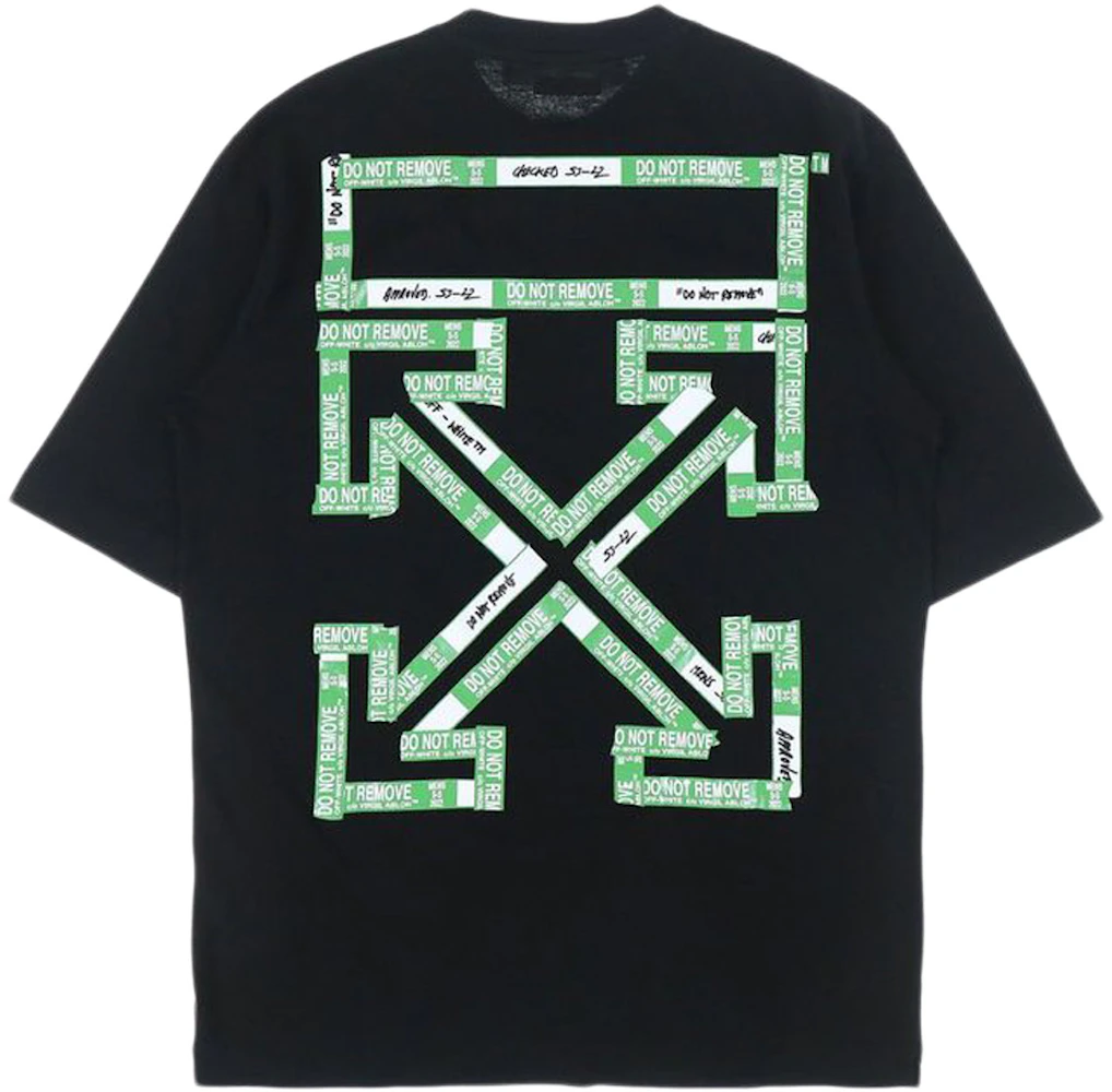 OFF-WHITE Tape Arrows PKT Skate T-Shirt Black/Green Fluo Men's - SS22 - US