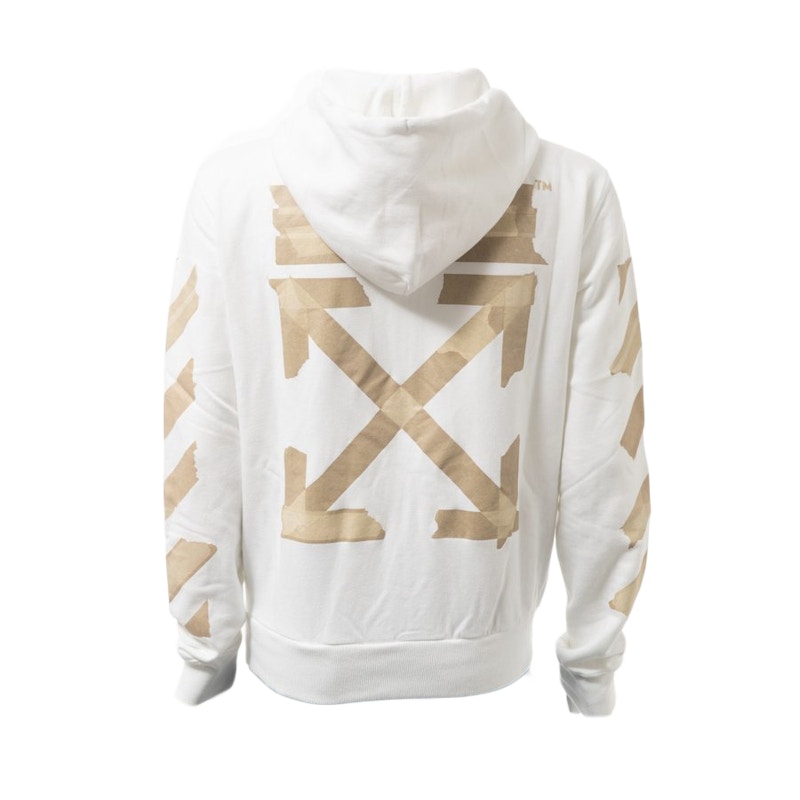 Off white store tape zip hoodie