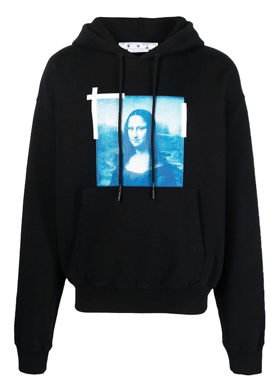 Pre-owned Off-white Taped Mona Lisa Over Hoodie Black/blue/white