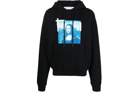 OFF-WHITE Taped Mona Lisa Over Hoodie Black/Blue/White Men's