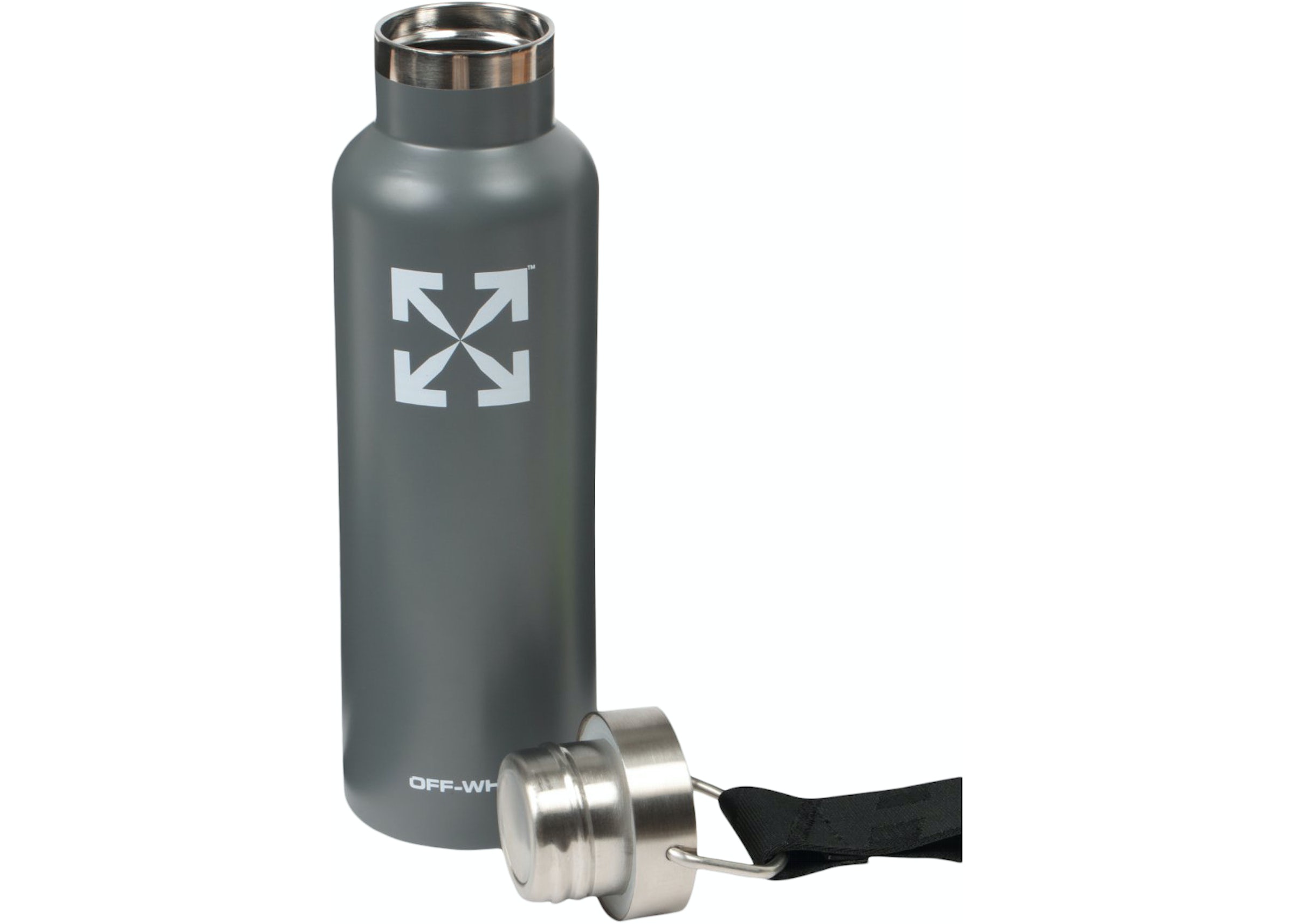 Off-White Thermos Water Bottle Silver