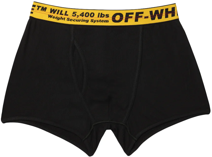 OFF-WHITE Three Pack Stretch Cotton Boxer Briefs (SS19) Black/Yellow/Black  Men's - SS19 - US