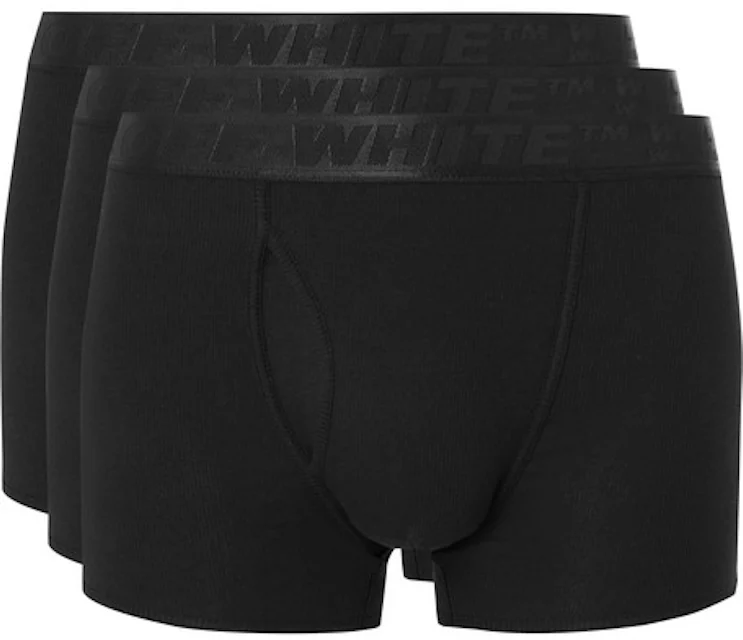 OFF-WHITE Three Pack Stretch Cotton Boxer Briefs (SS19) Black Uomo